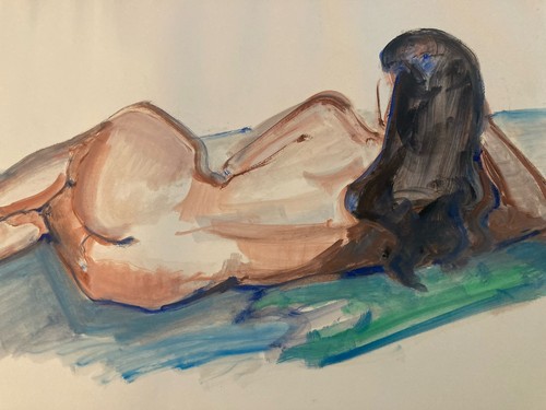 Bellissimo pittura 1970 guazzo - pittura,