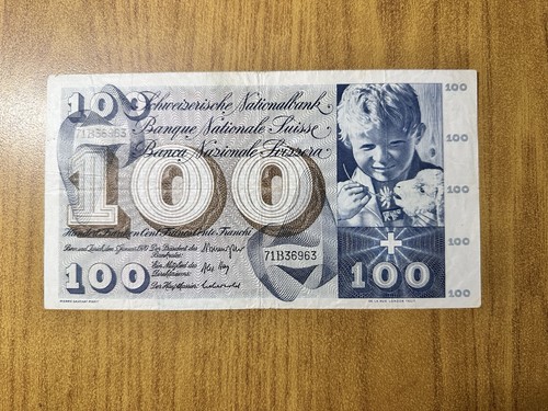 Banconota svizzera 100 franchi - banconota,