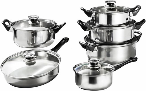 Set pentole pezzi acciaio - 12,