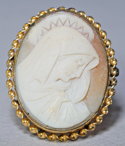 Ciondolo spilla cammeo madonna - spilla,