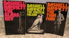 3 books:  Dashiell Hammett 1972 Thin Man, Maltese Falcon, The Glass Key PB
