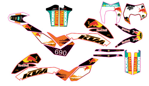 Kit adhesivos ktm 690 - adhesivos,