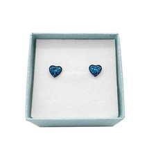 Orecchini Glitter Cuore Blu