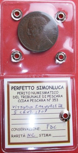 Centesimi 1909 italia su - italia,