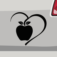 Adesivo cuore mela frutta