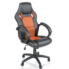 TRESKO® Sedia Poltrona da ufficio girevole per casa Racing Gaming Arancione