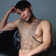 Canotta Crop Da Uomo In Rete