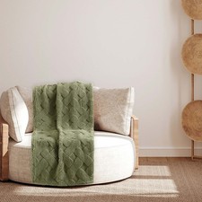 Coperta Plaid in Pile Sherpa invernale Morbida Divano Letto Jacquard 150x200 cm