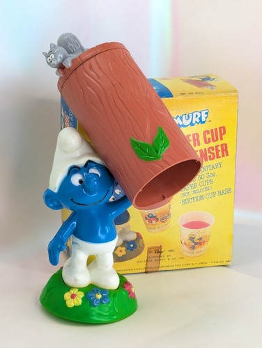Vtg 1983 smurf paper cup - paper,