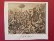 Morte Teia Ostrogoti Bizantini Battaglia Tagina acquatinta 1840 Foerster Nilson
