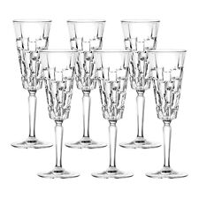 Set 6 Pz. Calici Bicchieri Flûte Grandi Vetro Tavola Drink Champagne Etna 190 ml