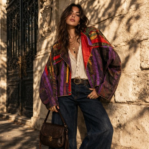 Giacca patchwork vintage