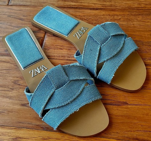 Zara sandali blu denim