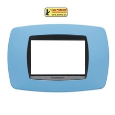 PLACCA IN TECNOPOLIMERO 3 POSTI COLORE AZZURRO SOFT MODO MASTER COD.39TC723