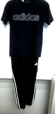 T shirt nera + Pantalone lungo nero  ADIDAS  8-9   Anni.  NIRIMA