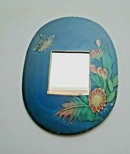 specchio da parete cornice in legno floreale fatto a mano