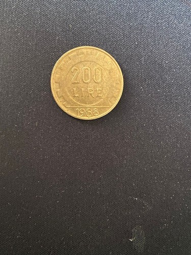 1988 italia 200 lire - 1988, lire,