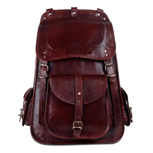Zaino vintage pelle marrone - zaino,