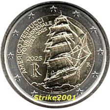 NEW !!! 2 EURO COMMEMORATIVO ITALIA 2025 FDC Vespucci NEW !!!