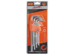 Chiavi maschio torx con foro - torx,
