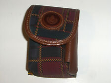 TIMONIER PORTA SIGARETTE ACCENDINO in STOFFA E PELLE Originale NUOVO 6,5 X 10 CM