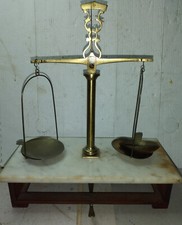 BILANCIA ANTICA DA FARMACIA O OREFICERIA INIZIO XX SECOLO CON PIANO MARMO 