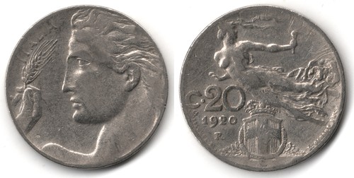 Italia centesimi 1920 - 20,