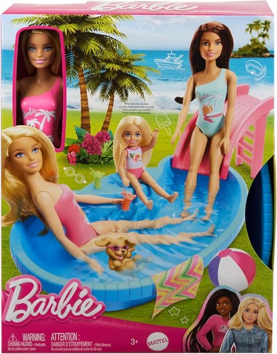 Set piscina bambola barbie - set, con