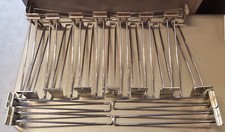 20 PZ Gancio Ganci doppi in acciaio pannello dogato lunghi 25 cm Perfetto stato