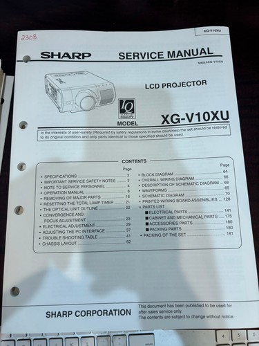Orig sharp xgv10xu v10xu - orig., xg-v10xu