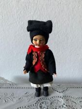 Bambola Da Collezione Vintage Vestito Stoffa Tradizionale In Porcellana