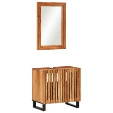 Set Mobili da Bagno 2pz in Legno Massello di Acacia vidaXL