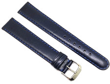 XL Bracciale Per Orologio 18Mm Colore Blu In Vera Pelle Di Rios / 18