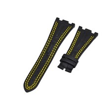28mm Black Leather Watch Strap