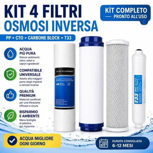 Kit filtri osmosi - 4, inversa