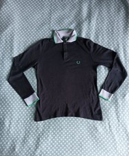 polo - Fred Perry -  uomo - maniche lunghe - nera