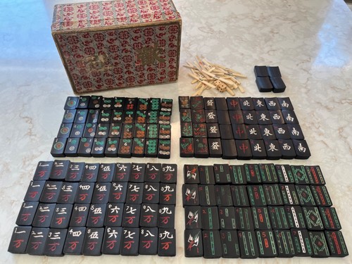 Set mahjong vintage bambù - set,
