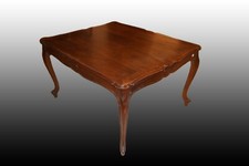 Tavolo quadrato allungabile francese stile provenzale del 1800 in legno di noce