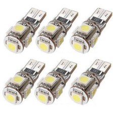 6 Lampade Led 10 SMD 5630 T10 Canbus No Errore Luci BIANCO Xenon Posizione Targa