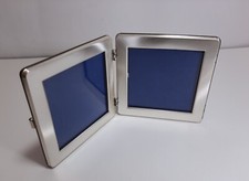 Cornice Portafoto Doppio Argento 800 Satinato da Appoggio e Parete cm 23x11