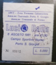 Biglietto deI concerto - LUCIO