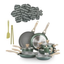 Batteria pentole 18 pezzi verde Cooking Therapy verde