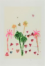 SCHIFANO MARIO - AMORE NEL DESERTO - Palme e cuori - POP ART