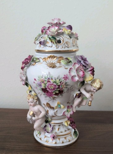 Antico vaso dresda - vaso, floreale