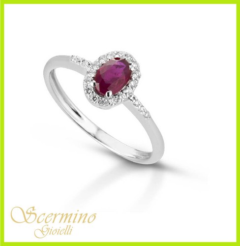 Anello oro bianco 18k - anello, con