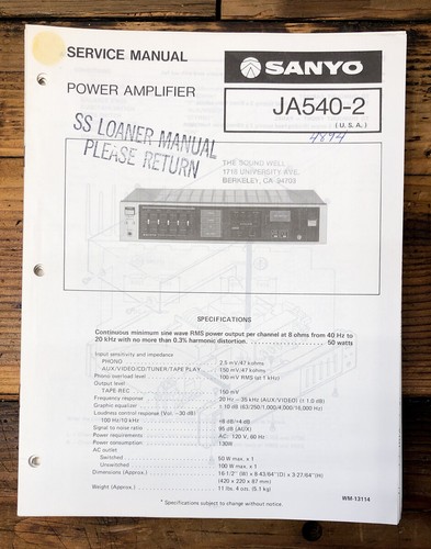 Sanyo ja540 540 - ja540-2, ja-540-2