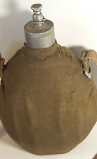 BORRACCIA MILITARE D'EPOCA-USATA-ALLUMINIO FODERATO CON PANNO VERDEMILITARE-USAT