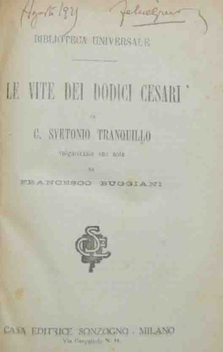 Svetonio vite dei dodici - vite,