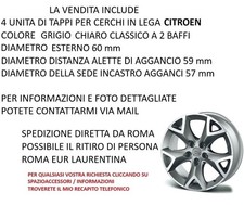 4 Tappi Coprimozzo Citroen C1