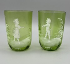 Pair Antique Mary Gregory